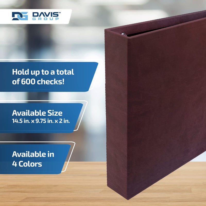 Davis Group Premium 3-Up Business Checkbook Binder, Big and Small Business Essentials for Checks, Burgundy - Image 3
